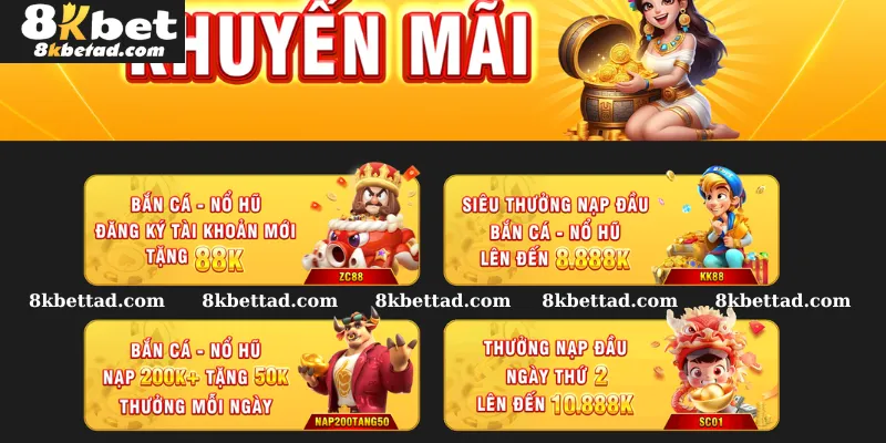 8KBET liên tục mang đến khuyến mãi hấp dẫn cho người chơi